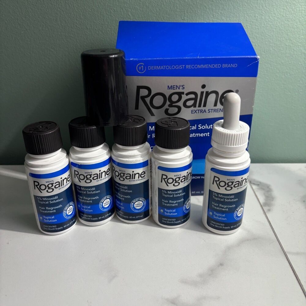 Rogaine Extra Strength Minoxidil 5% Solution 4.5 Month Hair Loss Treatment Men